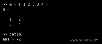 Como um exemplo de cálculo matricial no Octave.