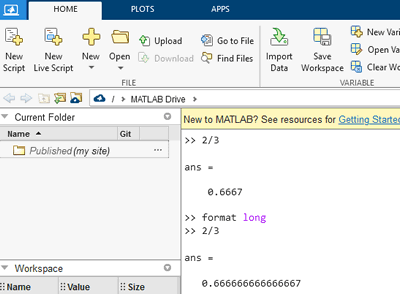 Matlab console