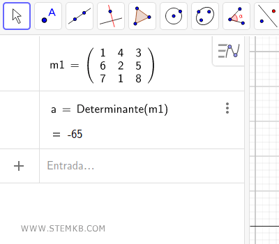 o c&aacute;lculo do determinante da matriz