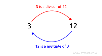 example of the relationship between divisors and multiples