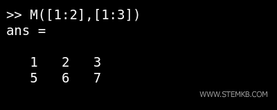 extraindo uma submatriz 2x3