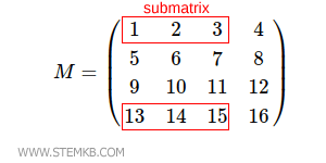 uma submatriz 2x3 com linhas diferentes