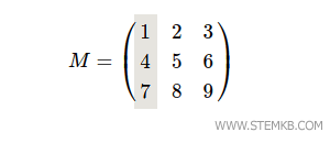 A primeira coluna da matriz