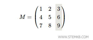 A terceira coluna da matriz
