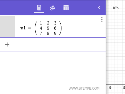 write a square matrix with 3 rows and 3 columns