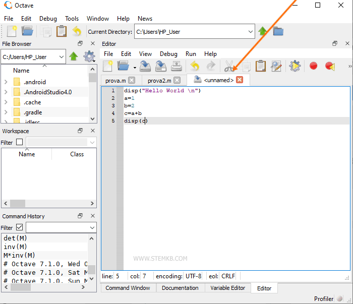 código de um script