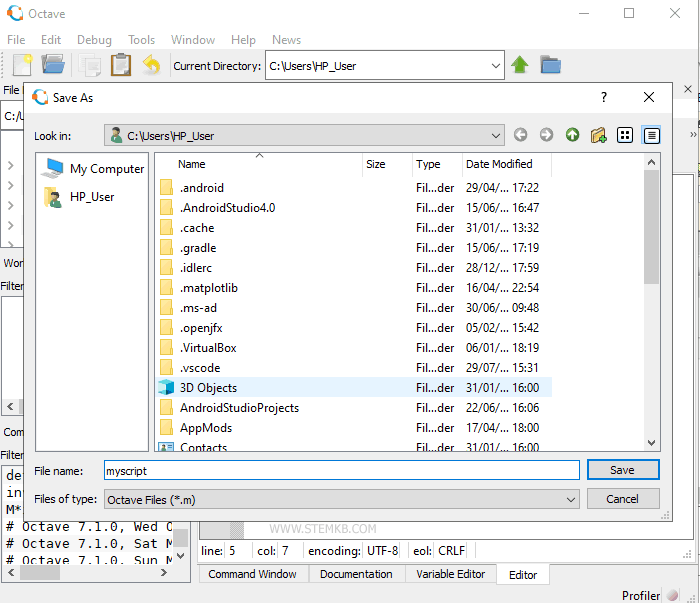 escrever o nome do arquivo