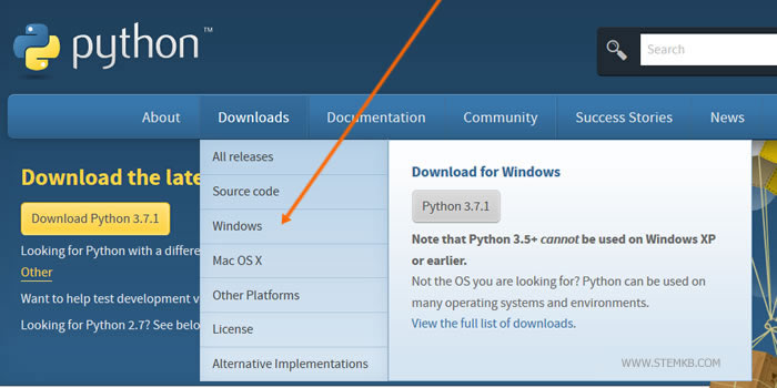 selecione o seu sistema operacional