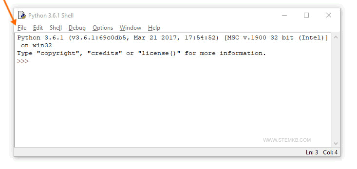 clique em Arquivo no menu superior