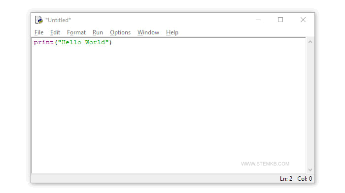 escrever um programa simples para mostrar hello world
