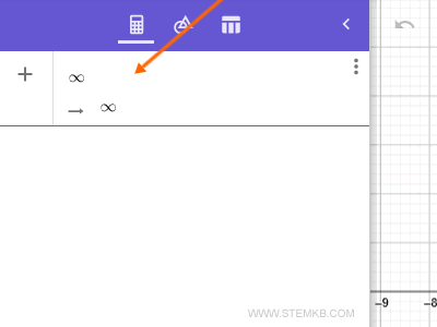 como inserir o símbolo do infinito no Geogebra