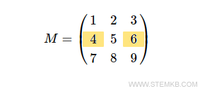 Este &eacute; o resultado da extra&ccedil;&atilde;o da primeira e terceira coluna na segunda linha da matriz.