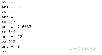 Opera&ccedil;&otilde;es matem&aacute;ticas elementares no Octave