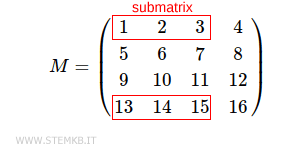 Uma submatriz 2x3.