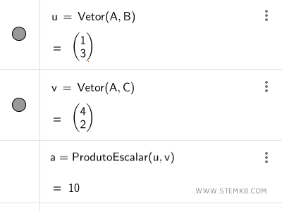 calculando o produto escalar