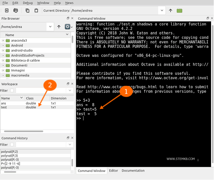 Definir uma vari&aacute;vel chamada "test"