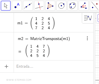 como realizar a transposi&ccedil;&atilde;o de uma matriz