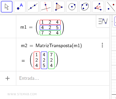 explica&ccedil;&atilde;o matem&aacute;tica da matriz transposta